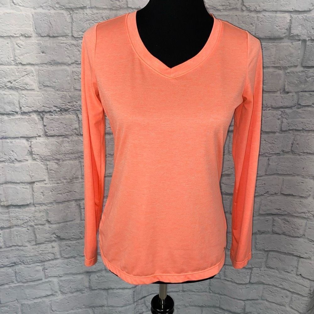 Xersion women S Crewneck Longsleeve dri fit athletic top orange